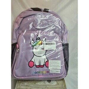 New Mommore Cute Unicorn Kids Backpack Purple Rainbow School Bag Kawaii NWT